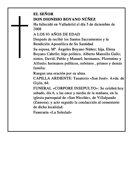 DON DIONISIO BOYANO NÚÑEZ