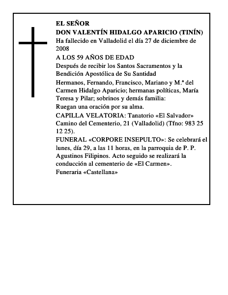 DON VALENTÍN HIDALGO APARICIO (TINÍN)