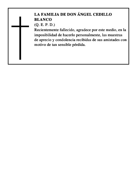 LA FAMILIA DE DON ÁNGEL CEDILLO BLANCO