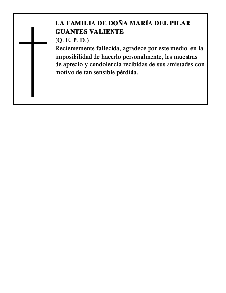 LA FAMILIA DE DOÑA MARÍA DEL PILAR GUANTES VALIENTE