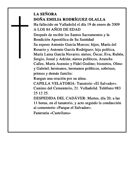 DOÑA EMILIA RODRÍGUEZ OLALLA