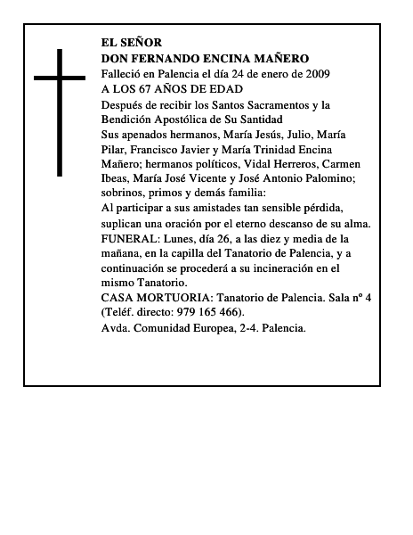 DON FERNANDO ENCINA MAÑERO