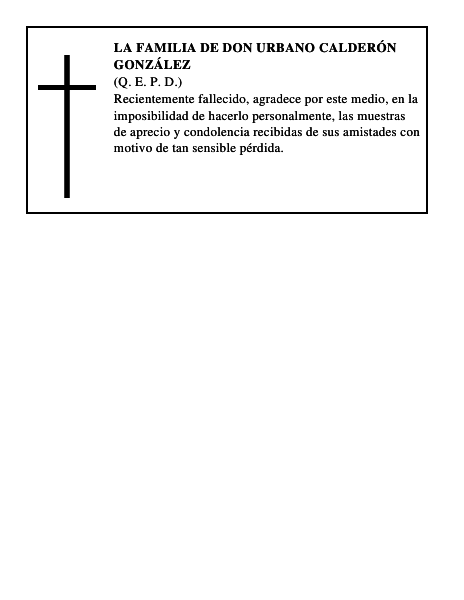 LA FAMILIA DE DON URBANO CALDERÓN GONZÁLEZ