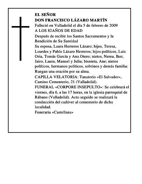 DON FRANCISCO LÁZARO MARTÍN
