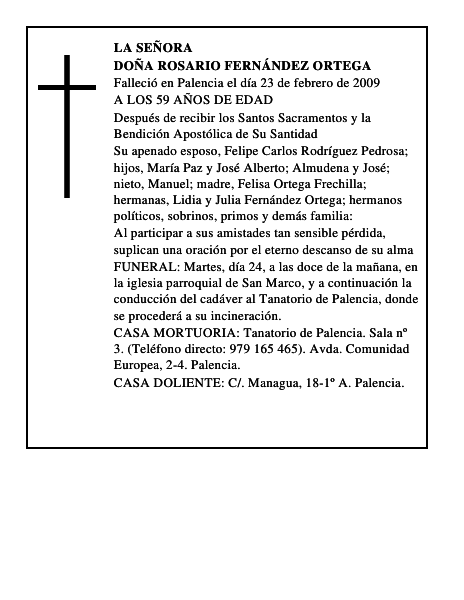 DOÑA ROSARIO FERNÁNDEZ ORTEGA