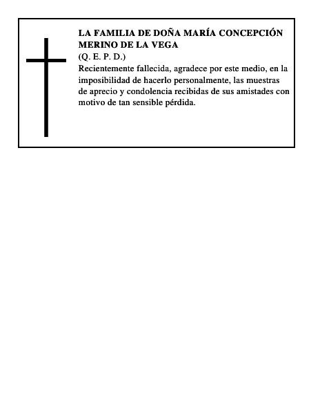 LA FAMILIA DE DOÑA MARÍA CONCEPCIÓN MERINO DE LA VEGA