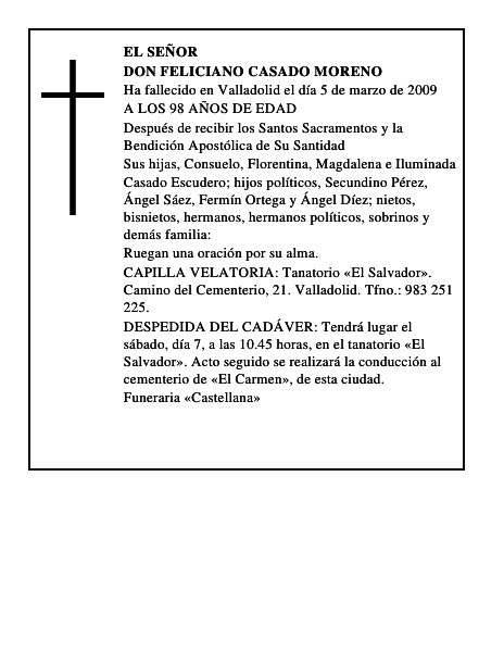 DON FELICIANO CASADO MORENO