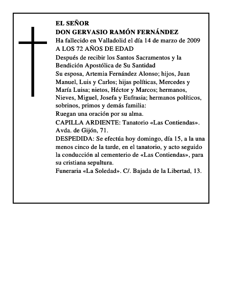 DON GERVASIO RAMÓN FERNÁNDEZ