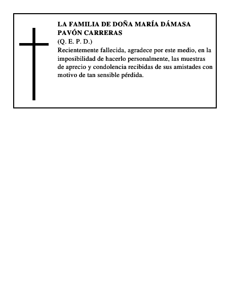 LA FAMILIA DE DOÑA MARÍA DÁMASA PAVÓN CARRERAS