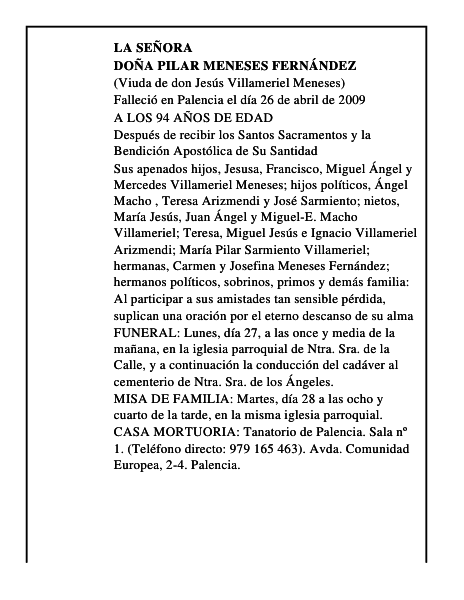DOÑA PILAR MENESES FERNÁNDEZ