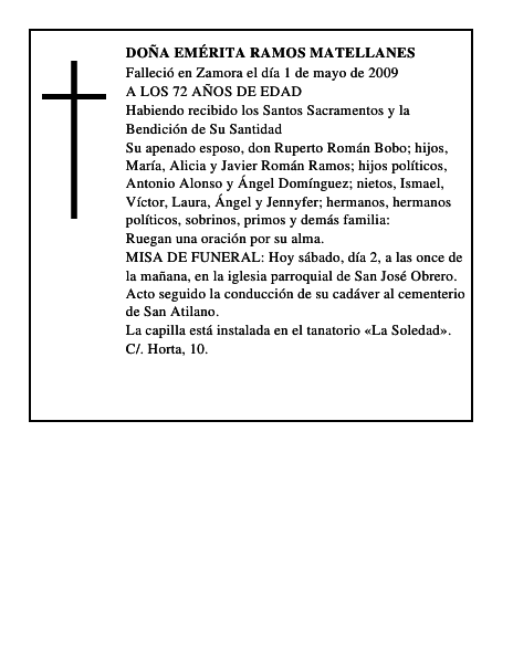 DOÑA EMÉRITA RAMOS MATELLANES