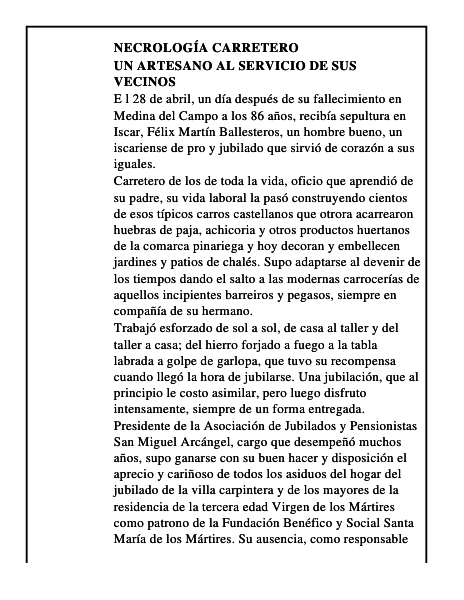 Un artesano al servicio de sus vecinos