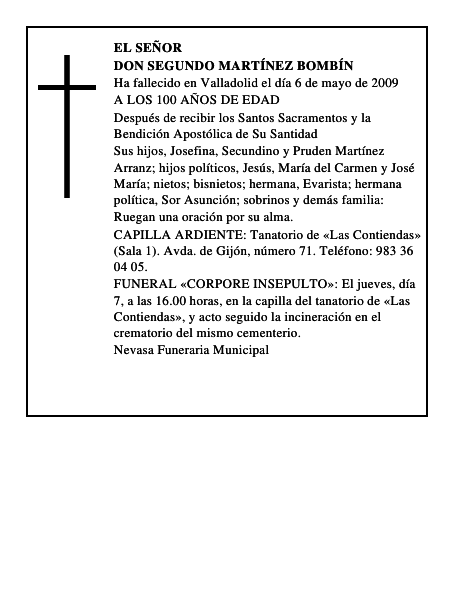 DON SEGUNDO MARTÍNEZ BOMBÍN