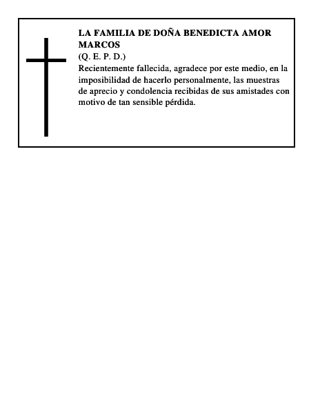 LA FAMILIA DE DOÑA BENEDICTA AMOR MARCOS