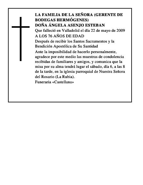 DOÑA ÁNGELA ASENJO ESTEBAN
