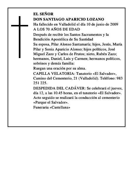 DON SANTIAGO APARICIO LOZANO