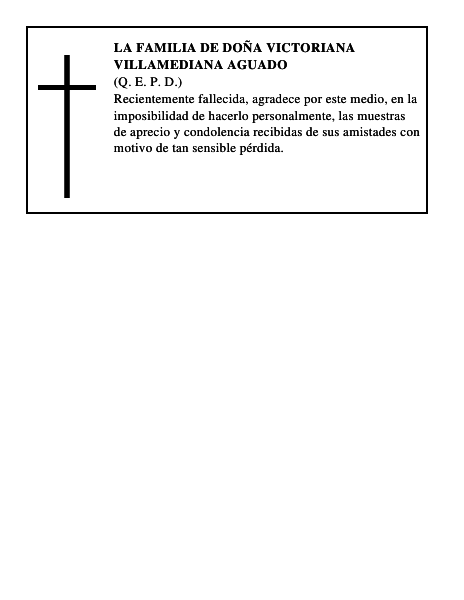 LA FAMILIA DE DOÑA VICTORIANA VILLAMEDIANA AGUADO