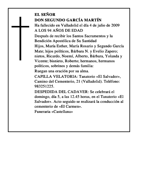 DON SEGUNDO GARCÍA MARTÍN