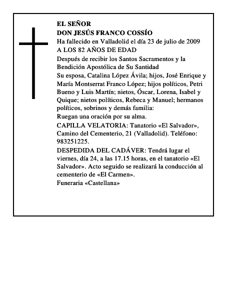 DON JESÚS FRANCO COSSÍO