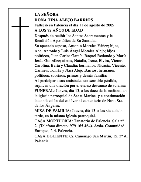 DOÑA TINA ALEJO BARRIOS