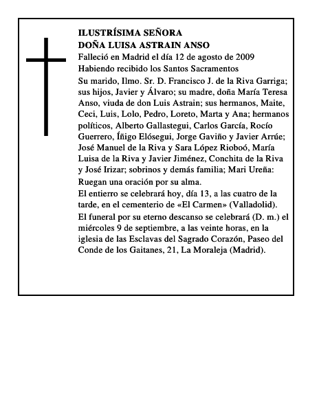 DOÑA LUISA ASTRAIN ANSO