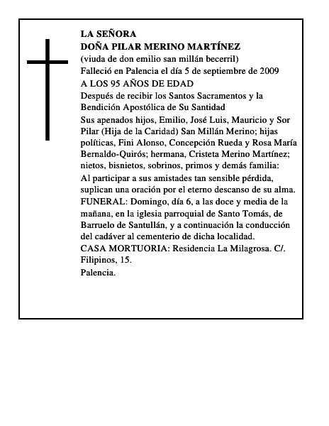 DOÑA PILAR MERINO MARTÍNEZ