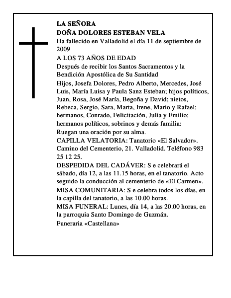 DOÑA DOLORES ESTEBAN VELA