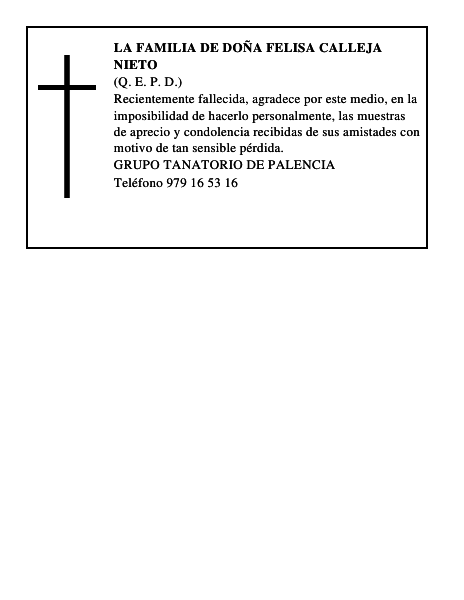 LA FAMILIA DE DOÑA FELISA CALLEJA NIETO