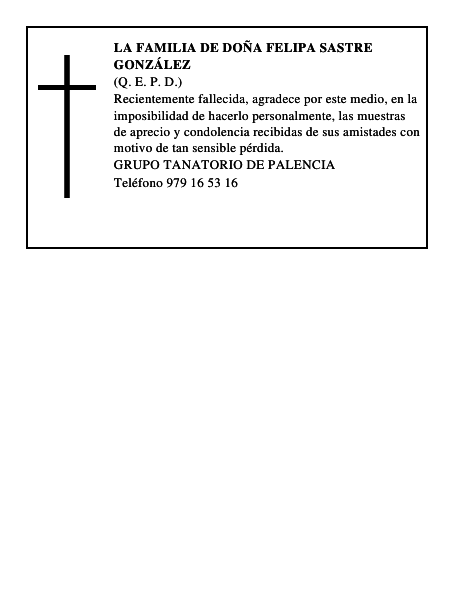 LA FAMILIA DE DOÑA FELIPA SASTRE GONZÁLEZ