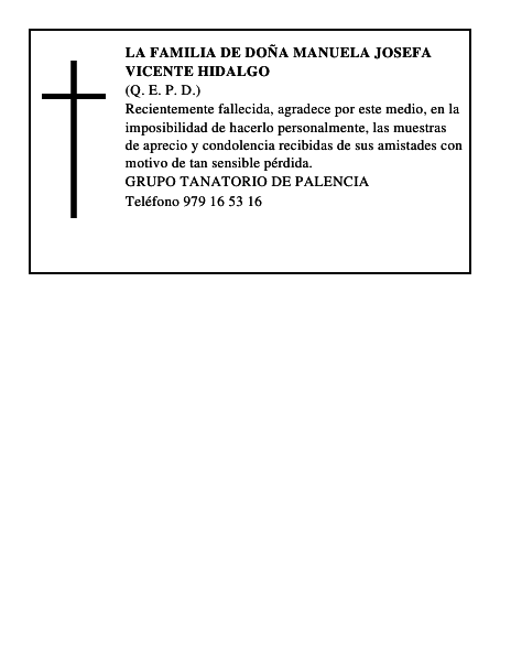 LA FAMILIA DE DOÑA MANUELA JOSEFA VICENTE HIDALGO