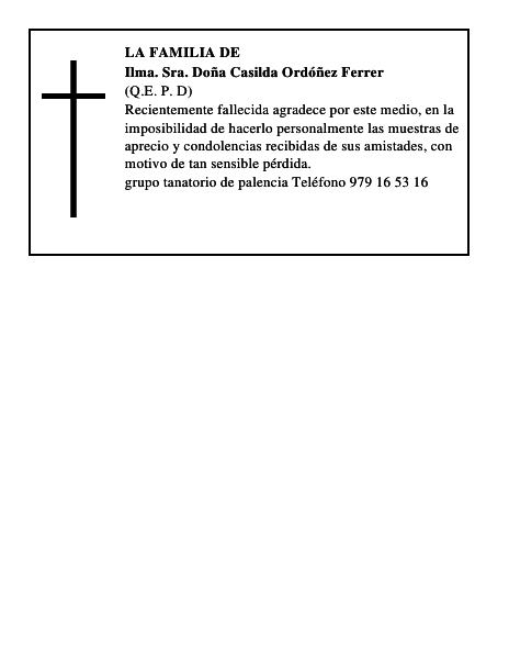 Ilma. Sra. Doña Casilda Ordóñez Ferrer