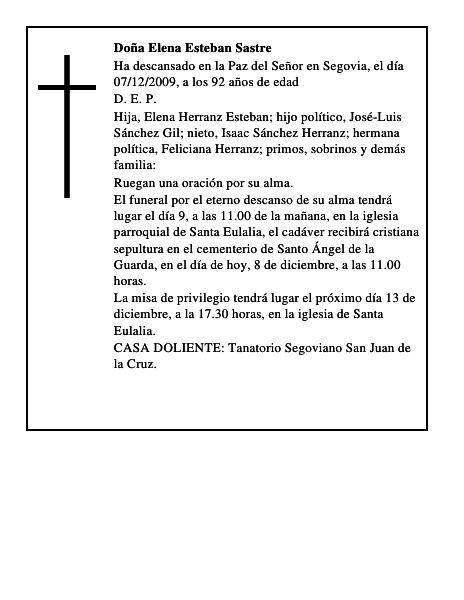 Doña Elena Esteban Sastre