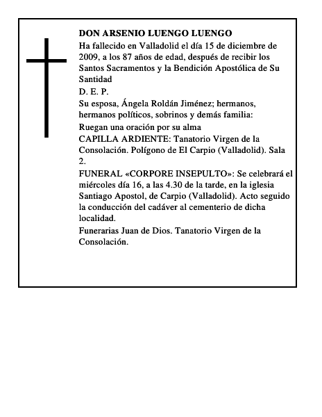 Don Arsenio Luengo Luengo