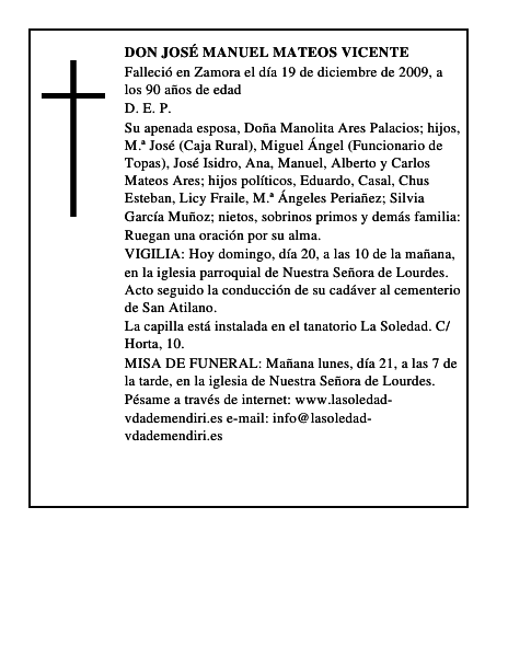 Don José Manuel Mateos Vicente