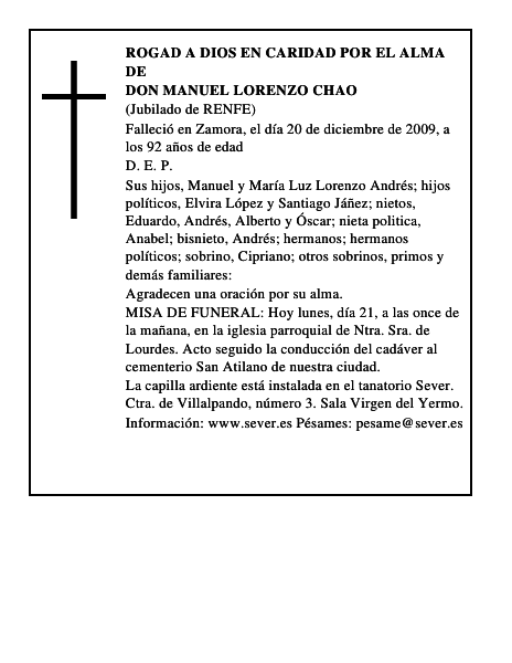 Don Manuel Lorenzo Chao