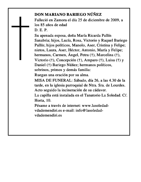 Don Mariano Bariego Núñez