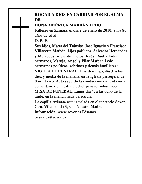 Doña América Marbán Ledo