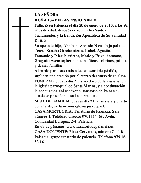 Doña Isabel Asensio Nieto
