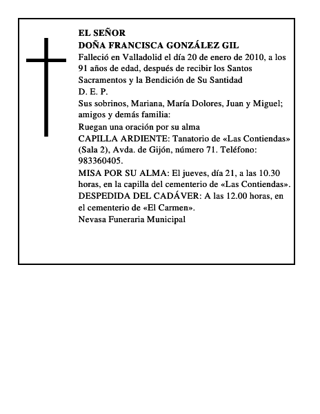 Doña Francisca González Gil