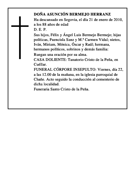 Doña Asunción Bermejo Herranz