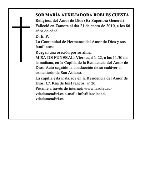 Sor María Auxiliadora Robles Cuesta