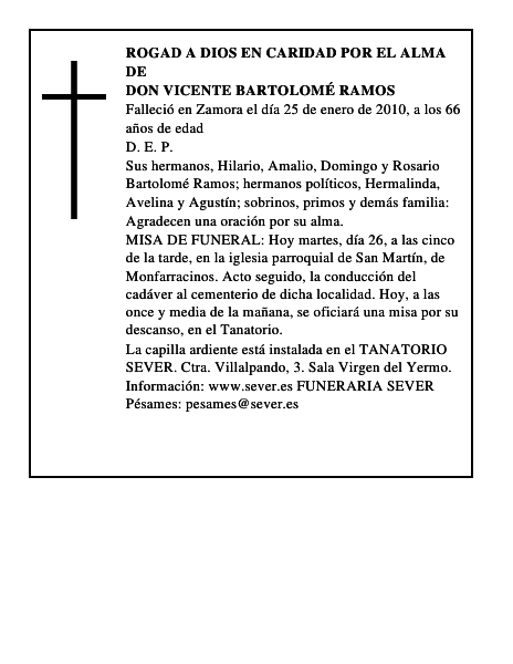 Don Vicente Bartolomé Ramos