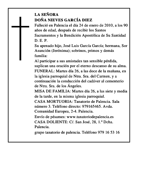 Doña Nieves García Diez