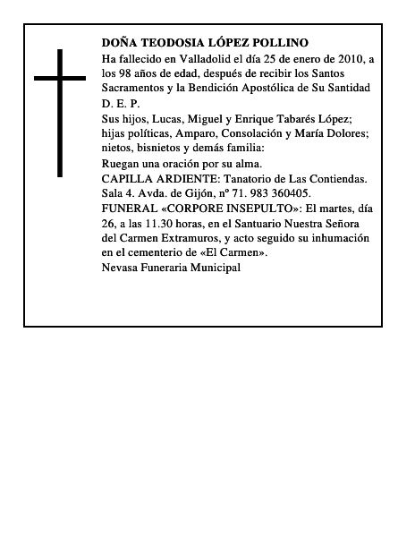 Doña Teodosia López Pollino