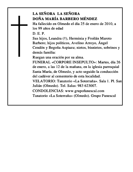 Doña María Barbero Méndez