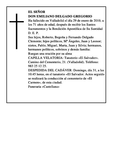 Don Emiliano Delgado Gregorio