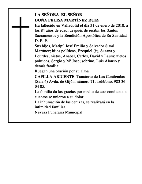 Doña Felisa Martínez Ruiz