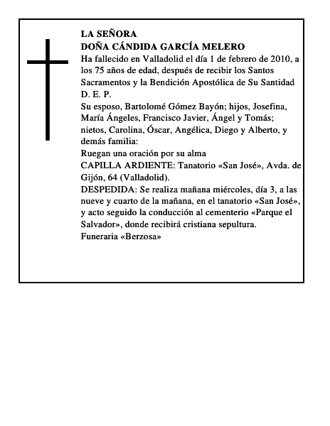 Doña Cándida García Melero
