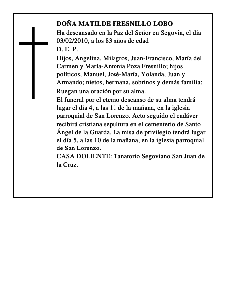 Doña Matilde Fresnillo Lobo