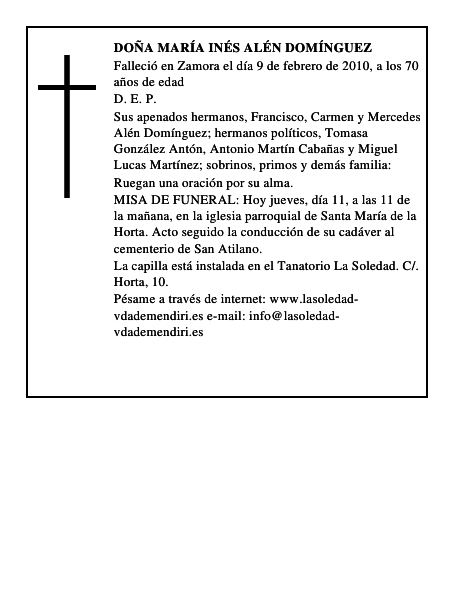 Doña María Inés Alén Domínguez